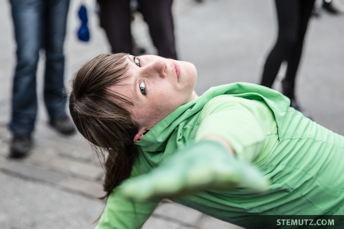 nice dance performance in the streets of fribourg