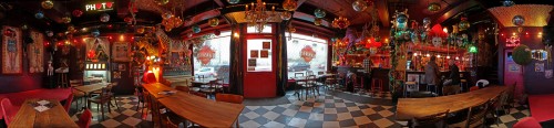 360° Panorama of Valentine's Bar Elvis et Moi, Fribourg ... carnival decoration included ;-))