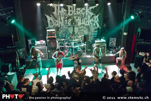 Crowd-surfing action ... The Black Dalia Murder (US) @ Ebullition, Bulle, Switzerland, 21.06.2011