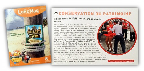 Publication d'image RFI2011 dans le LoRoMag de la Loterie Romande