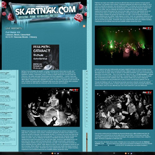 Live pictures used for Skartnak live report: Blown, CATARACT @ Nouveau Monde