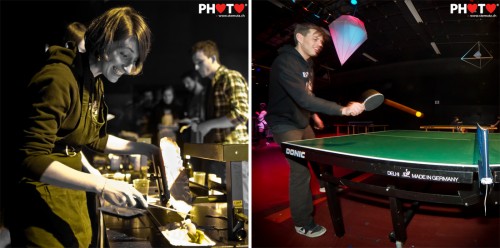 Fri-Son Staff celebrating Raclette and Ping-Pong ... Friclette @ Fri-Son, Fribourg, Switzerland, 22.01.2012