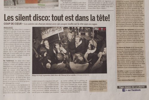 Publication d'image dans la Liberté, Silent Disco Night @ Nouveau Monde...