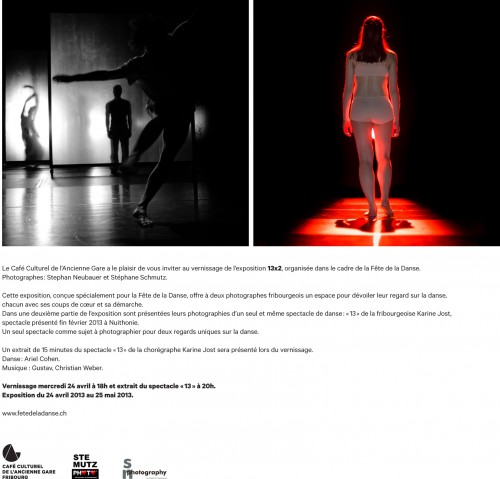 Flyer: Expo Danse "13 x 2" @ Café Culturel de l'Ancienne Gare! Be there! :-)