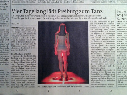 "Red Light" in Presseartikel, Freiburger Nachrichten (Regula Bur), 01.05.2013