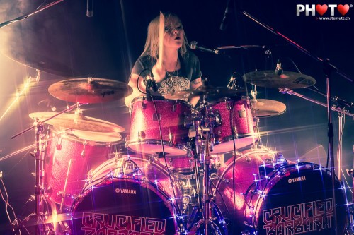 Drummer Nicky Wicked ... Crucified Barbara (Swe) @ Ebullition, Bulle, 13.10.2012