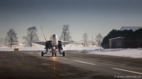 Hornet rolling on the Runway @ WEF2013, LSMM Meiringen Airbase