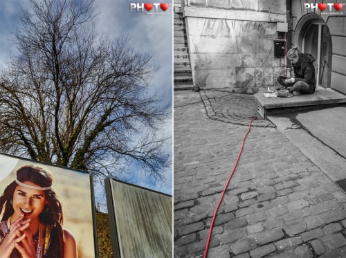 Ladies with a tree and a red line ... Fribourg Moving City Life, 09.03.2013