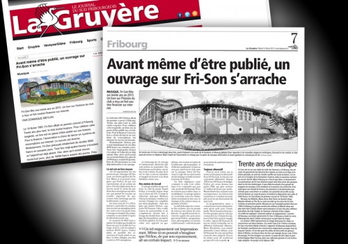 Publication d'image de Fri-Son dans le journal La Gruyère du 12.02.2013