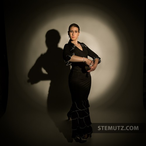 Continuous lighting with a snoot for hard shadows ... Flamenco Shoot with Aline
