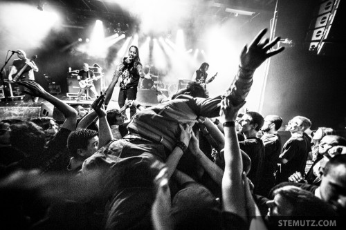 Crowd-Surfer ... Devildriver (US) @ Fri-Son, Fribourg, Switzerland, 28.03.2014