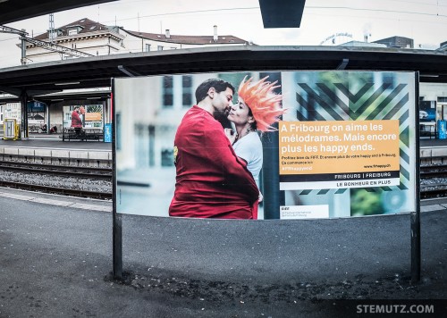 Double at the Train Station ... FIFF 2014 Poster Campaign, Fribourg City