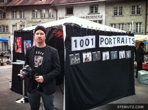 The Studio & Artist :-) ... 1001 Portraits Mobile Studio 2014 @ Marché aux puces