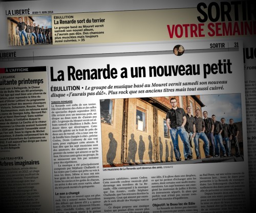 Publication d'une image de LA RENARDE dans La Liberté, 05.06.2014