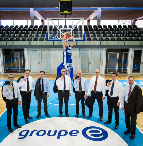 Rapport de Gestion 2014: Groupe E Corporate Shoot @ Salle des Sports, Fribourg Olympic, Fribourg,09.03.2015