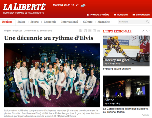 Publication d'image de Chris Aaron & the Memphis Knights,  La Liberté du 26.11.2014