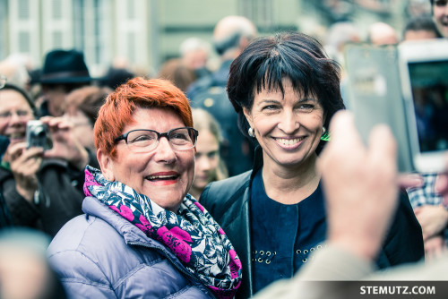 Doris Leuthard and Fans ... Bundesrat / Conseil Fédéral / Federal Council in Fribourg