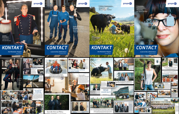 Groupe E Staff Magazine CONTACT! Editorial Photography on 4 Covers/24 articles ...
