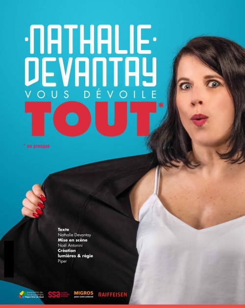 Affiche du nouveau spectacle Nathalie Devantay vous dévoile tout