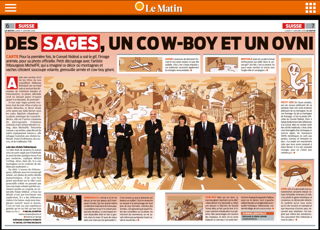 Bundesart, double-page dans Le Matin du 03.01.2018